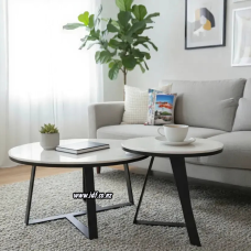 Modern 2-Piece Round Coffee Table 