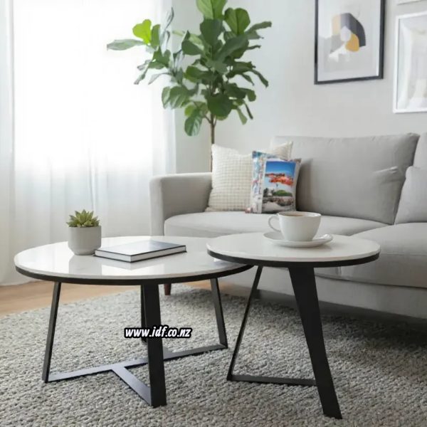 Modern 2-Piece Round Coffee Table 