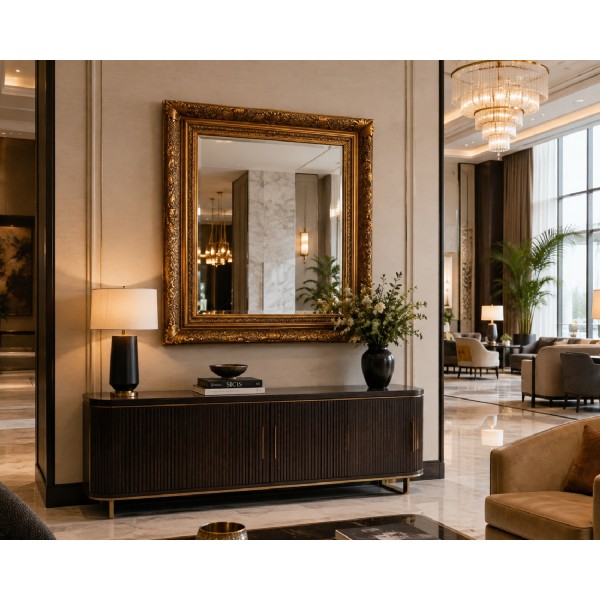Versailles Large Gold Frame Mirror 160 × 130cm – Antique Gold Ornate Wall Mirror