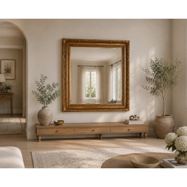 Versailles Large Gold Frame Mirror 160 × 130cm – Antique Gold Ornate Wall Mirror