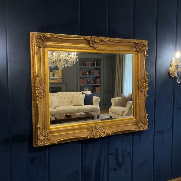 Carved Louis Gold Wall Mirror 160 x 130 cm 