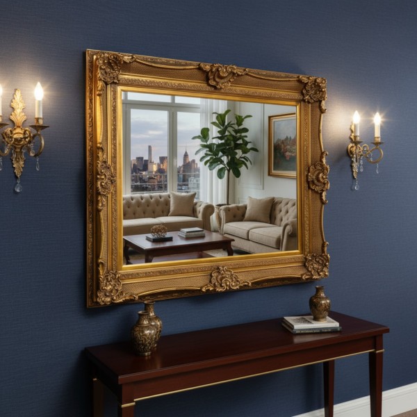 Carved Louis Gold Wall Mirror 160 x 130 cm 