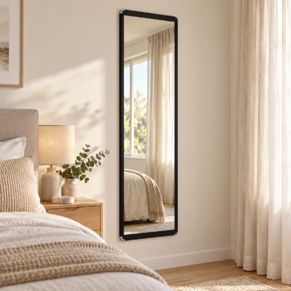 120cm Full-Length Mirror – Black Aluminium Alloy Frame 120cm Full-Length Mirror – Black Aluminium Alloy Frame
