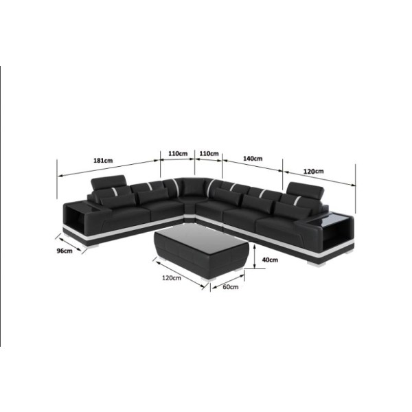 L shape leather suite