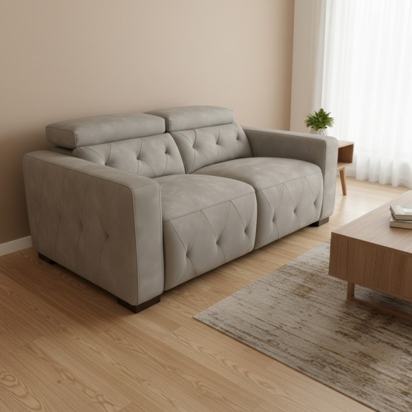 2 Seater Electric Recliner -Light Grey 