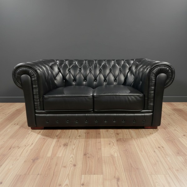 Black Leather Chesterfield Sofa suites