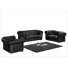 Black Leather Chesterfield Sofa suites - 2+3 Seaters Black Leather Chesterfield Sofa suites - 2+3 Seaters