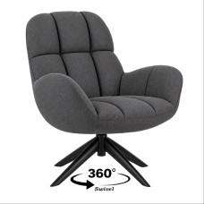 Mellow Relax 360° Swivel Armchair – Dark Grey Linen