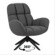 Mellow Relax 360° Swivel Armchair – Dark Grey Linen