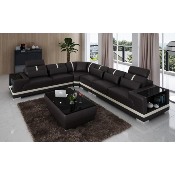 L shape leather suite