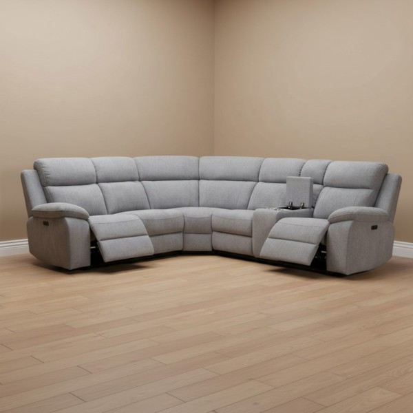Luxury Grey Chenille Electric Corner Recliner Sofa with USB & Storage Console | 5 Seater Recliner Lounge Suite NZ Luxury Grey Chenille Electric Corner Recliner Sofa with USB & Storage Console | 5 Seater Recliner Lounge Suite NZ