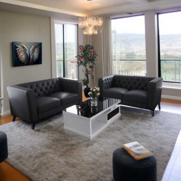 2+3 Chesterfield leather sofa 