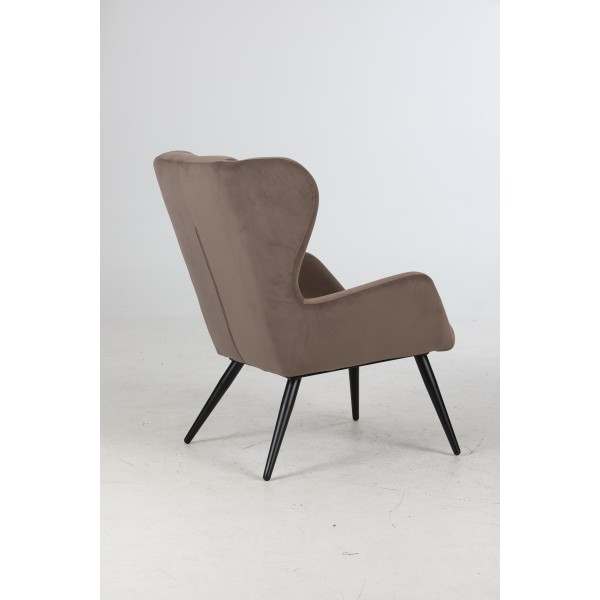 Velvet wingback armchair-Light coffee Velvet wingback armchair-Light coffee