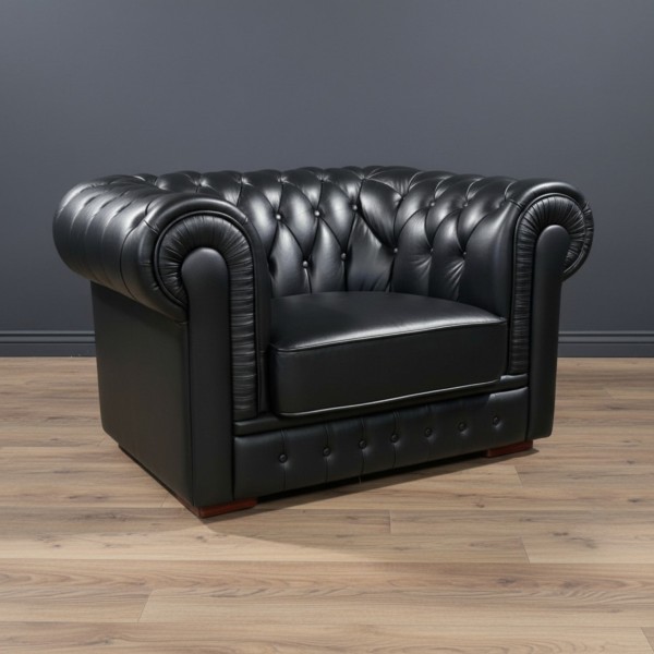Black Leather Chesterfield Sofa suites