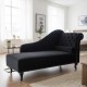 Luxury Black Velvet Chaise Lounge Day Bed – Button Tufted High Back | NZ Living Room Sofa