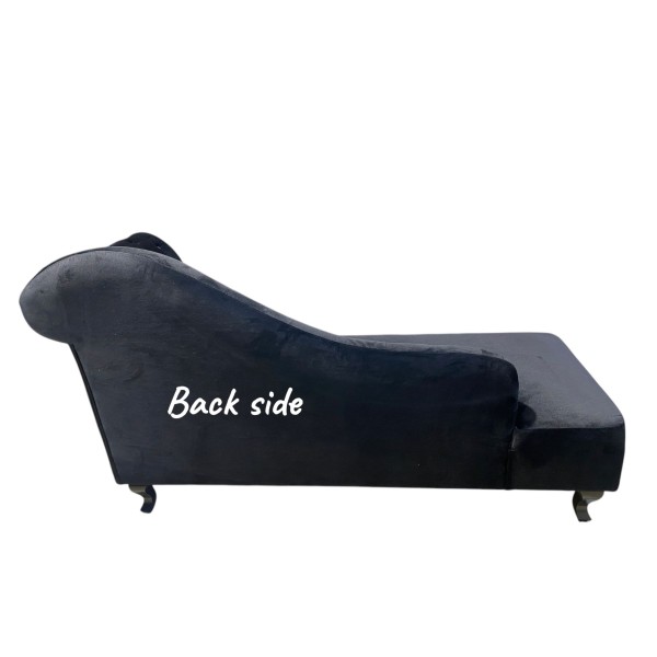 Luxury Black Velvet Chaise Lounge Day Bed – Button Tufted High Back | NZ Living Room Sofa Luxury Black Velvet Chaise Lounge Day Bed – Button Tufted High Back | NZ Living Room Sofa