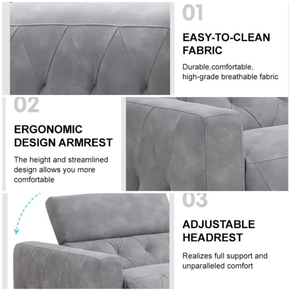 2 Seater Electric Recliner Sofa – Light Grey | Modern Power Recliner Couch NZ 2 Seater Electric Recliner Sofa – Light Grey | Modern Power Recliner Couch NZ