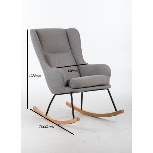 Serone rocking chair-Modern Gray Fabric Nursery Rocker