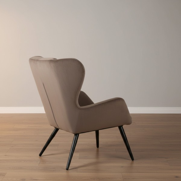 Velvet wingback armchair-Light coffee | Modern Accent Chair For NZ Homes Velvet wingback armchair-Light coffee | Modern Accent Chair For NZ Homes