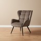 Velvet wingback armchair-Light coffee | Modern Accent Chair For NZ Homes