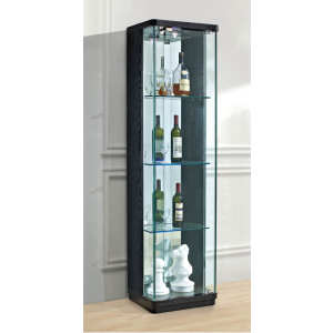 Glass door display cabinet-Gloss black 