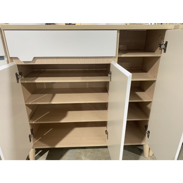 White wood hallway storage cabinet 