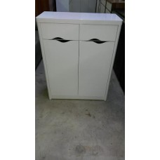 High gloss white 2 doors shoe cabinet / storage cabinet