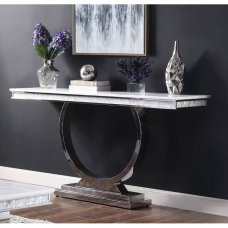 White sintered Stone top console table-140cm
