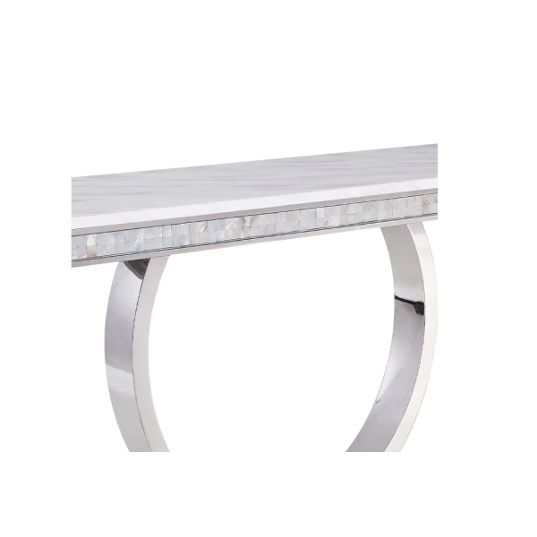 White sintered Stone top console table-140cm