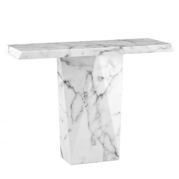 Grey white marble console table 