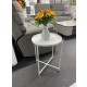 Round side table with Removable tray-White 