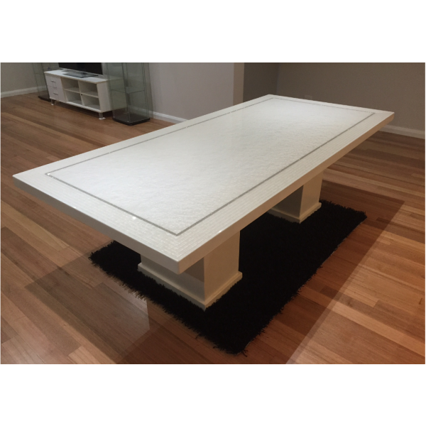 2 Base marble dining table 