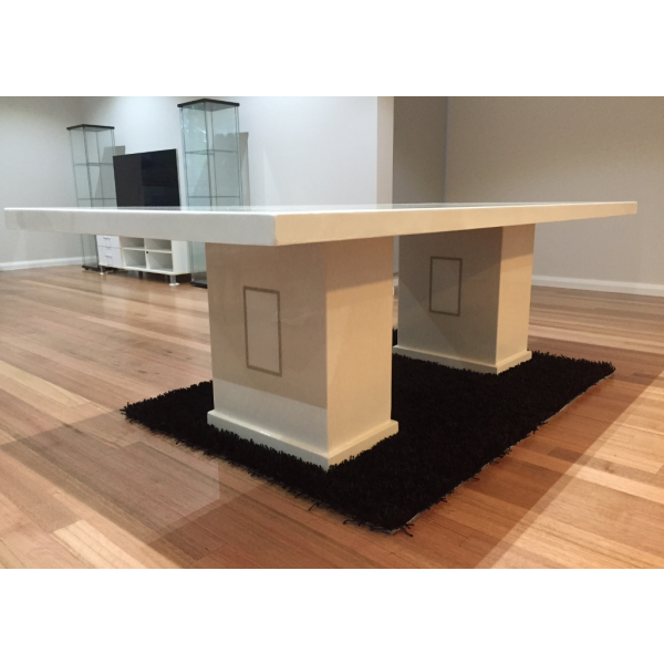 2 Base marble dining table 