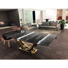 Stainless steel base with marble top table