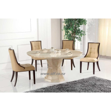 Beige Round marble dining table 