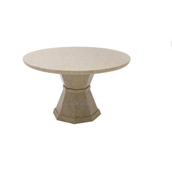 Beige Round marble dining table 