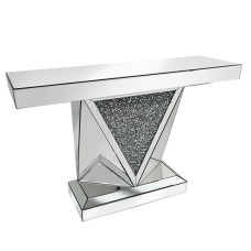 Mirrored glass console table 