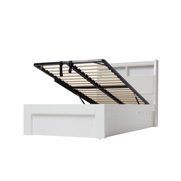 Bookend Bed Frame W/Gas Lift Storage-Super king