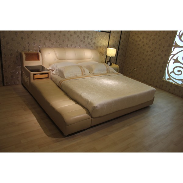 3161 leather bed with chaise 