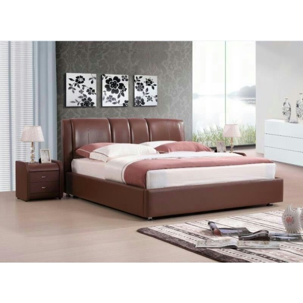 Black Queen size leather bed frame 