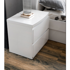 2 Drawers White Gloss  bedside table