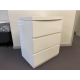3 Drawers White gloss bedside table 