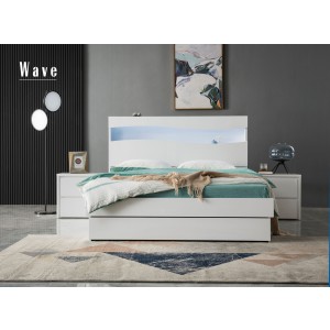 Wave double size  storage bed with mattress 