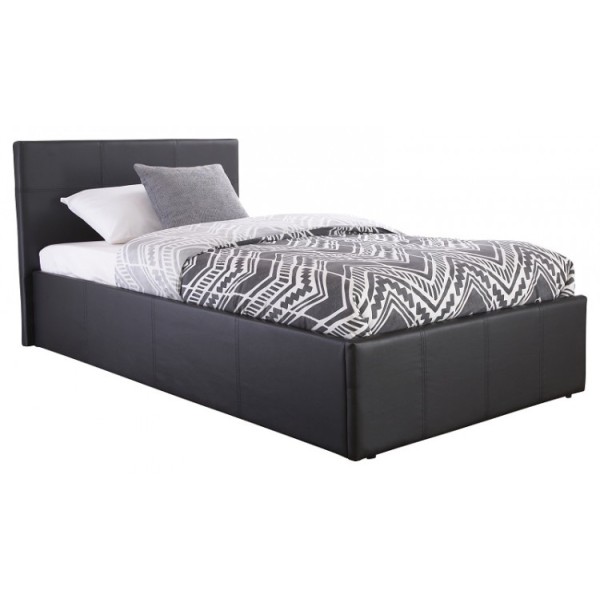 Leather storage lift bed frame