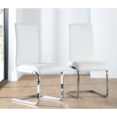White leather dining chair