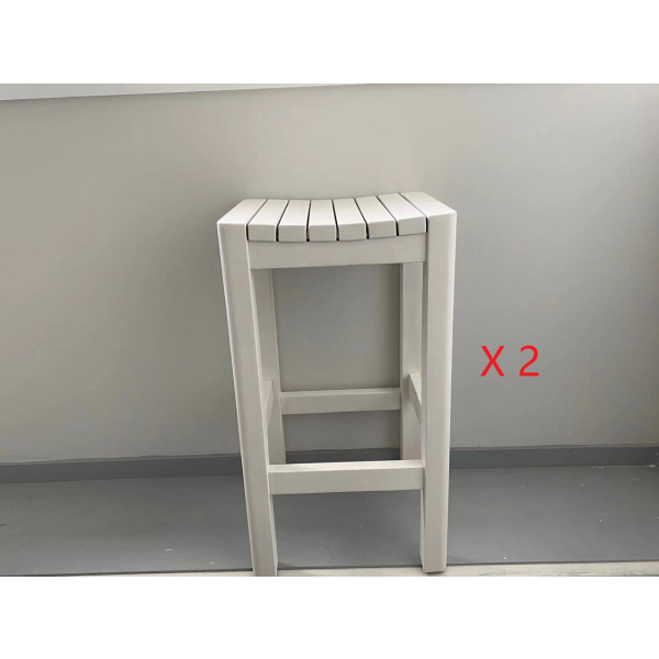White wooden bar stool package