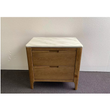 2 Drawers marble top side table 