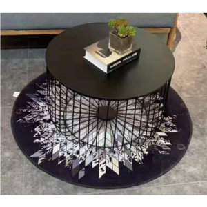 Black round coffee table 