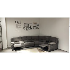 Fabric corner recliner lounge suite