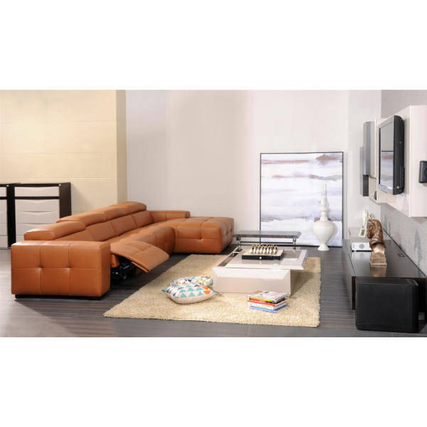 Quality L-shaped Italian leather sofa